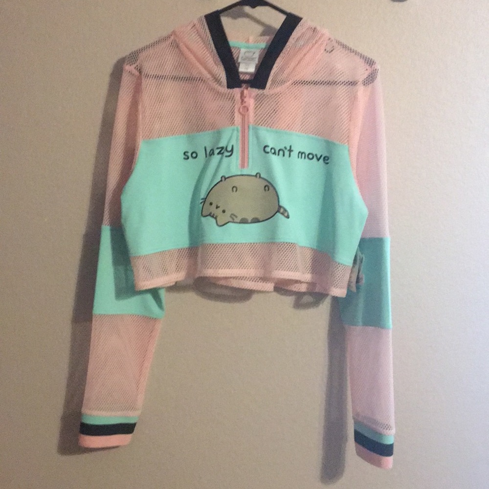 Pastel Pusheen Mesh Crop Top